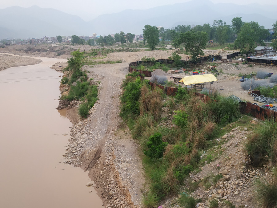 Tinau river is shrinking due to human activities
