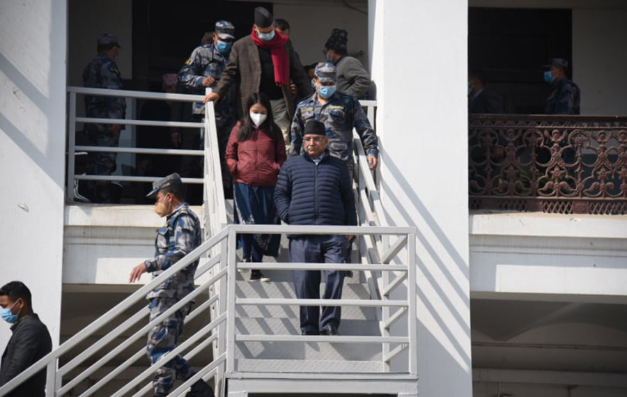 Dahal-Nepal faction reaches Election Commission to stake claim to Nepal Communist Party