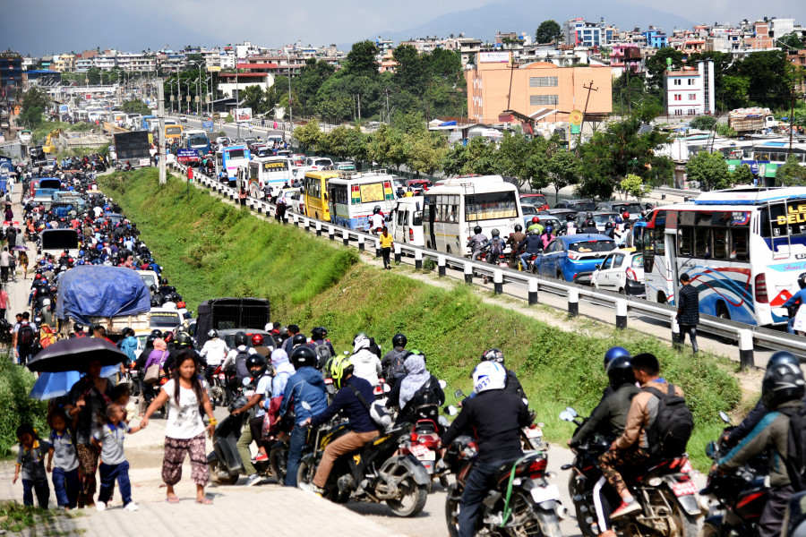 Traffic jams on Koteshwor-Jadibuti road getting worse