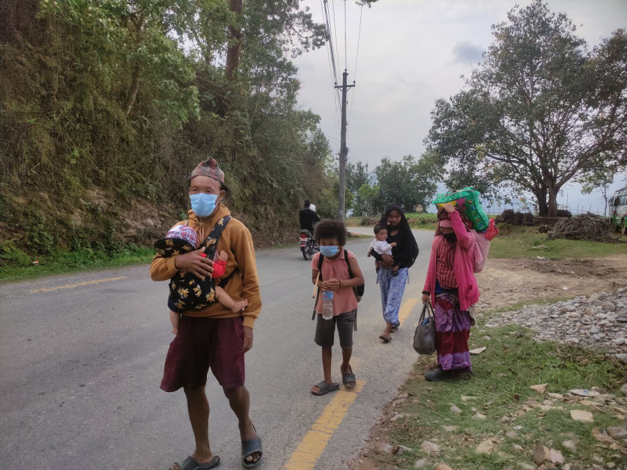 Desperate to return home, people are making arduous journeys on foot