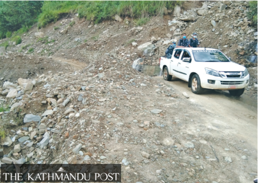 Landslide-damaged Baglung road yet to be repaired