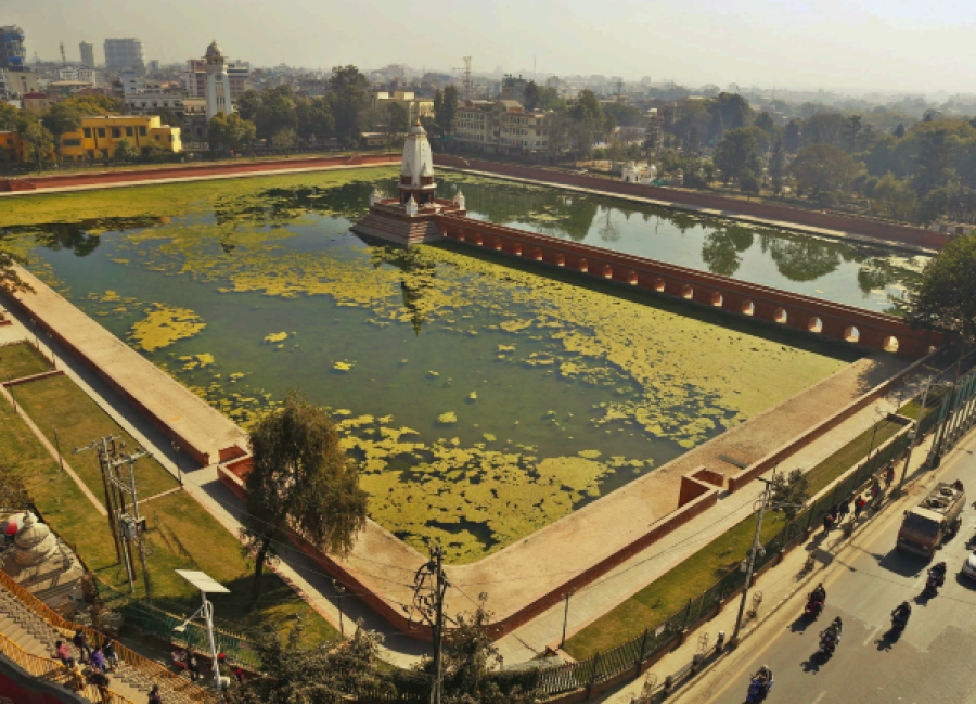 Rani Pokhari is covered with algae, officials don’t have concrete plans to clean it