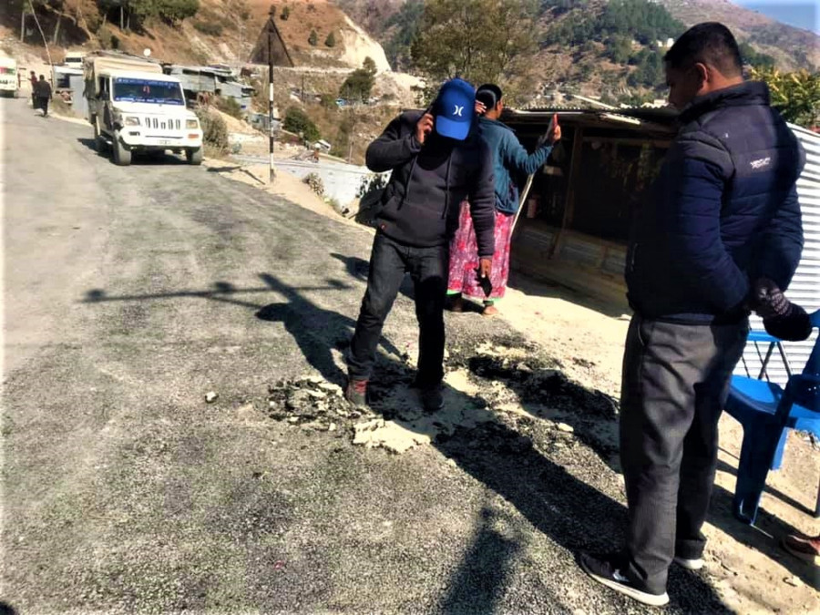 Local residents concerned about shoddy work on Jayaprithvi Highway