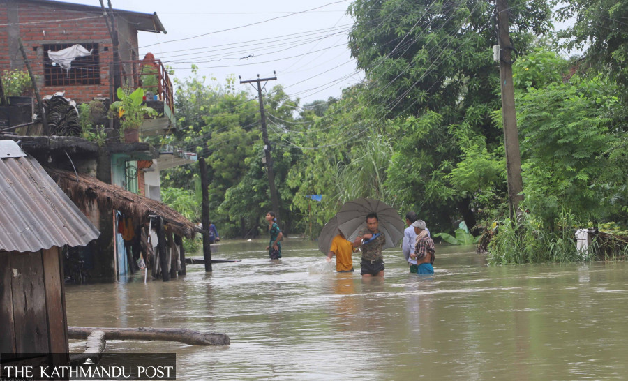 Continuous rainfall inundates settlements in Tarai districts