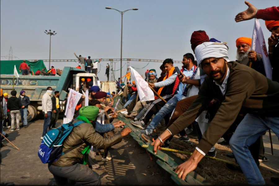 Indian police fire tear gas in clash with farmers on Republic Day