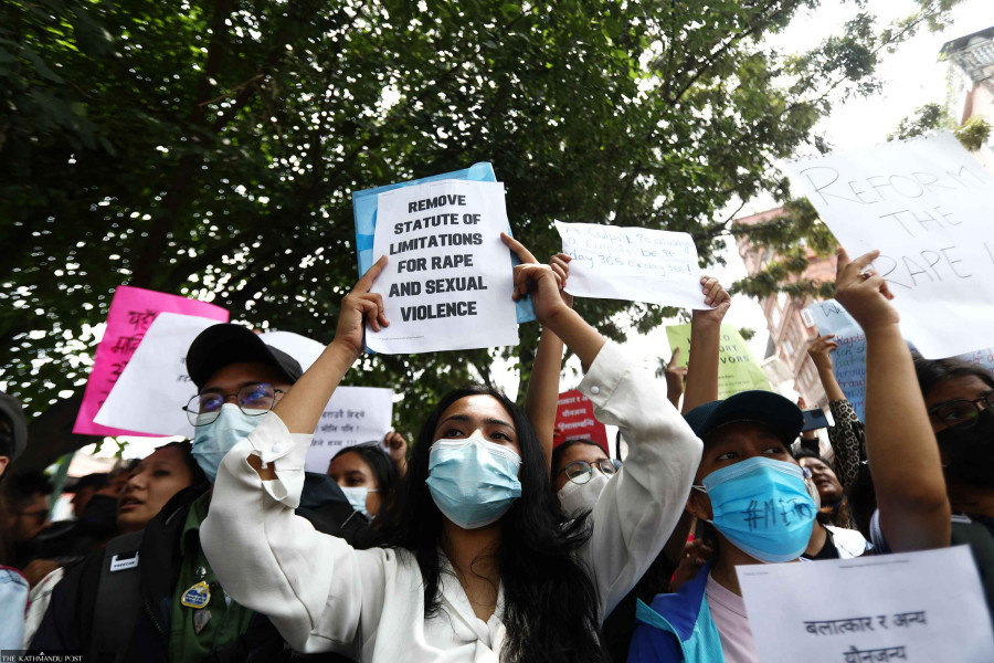 People protest at Maitighar against rape and sexual violence