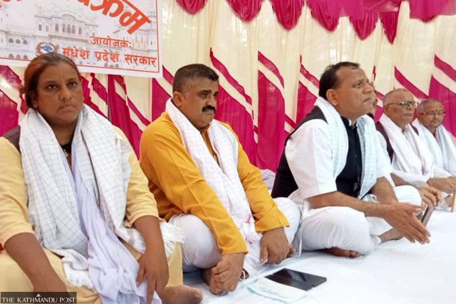 Madhes government members stage sit-in seeking police adjustment
