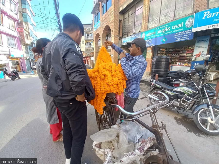 Flower garlands worth Rs 135 million estimated to be sold during Tihar
