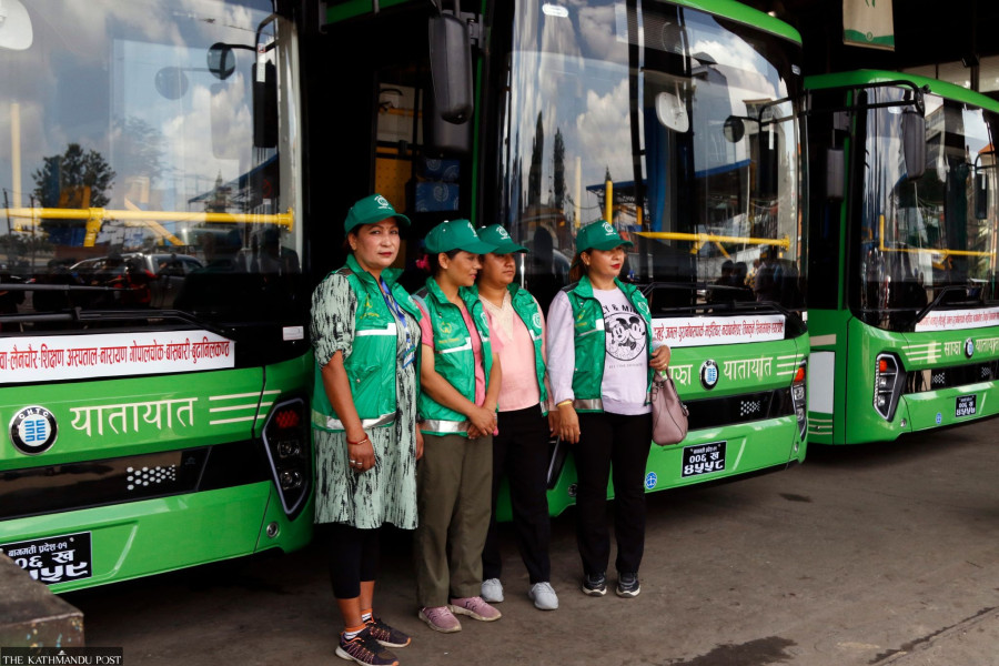 Sajha Yatayat flags off three electric buses, to roll on Valley routes