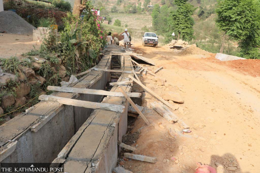 Road upgrade underway along 24-km Dharke-Sitapaila section