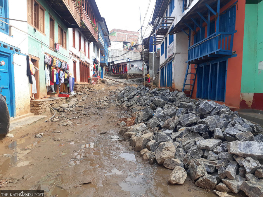 Unfinished road construction affects Diktel residents