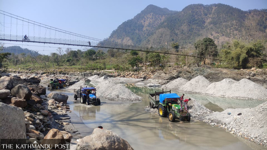 Riverbed excavation unchecked in Gorkha