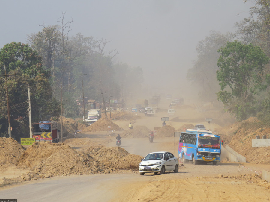 Narayangadh-Butwal road expansion work going at snail’s pace