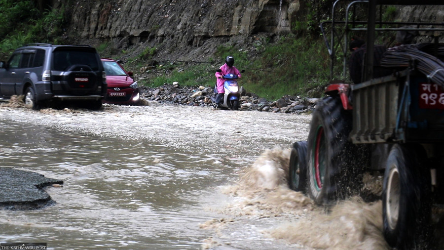 Section of Prithvi Highway in sorry state