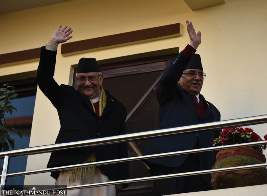 Oli, Dahal reach Sheetal Niwas to claim government leadership