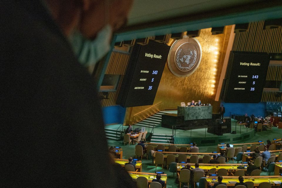 Nepal votes in favour of UN resolution to condemn referendums in Ukraine