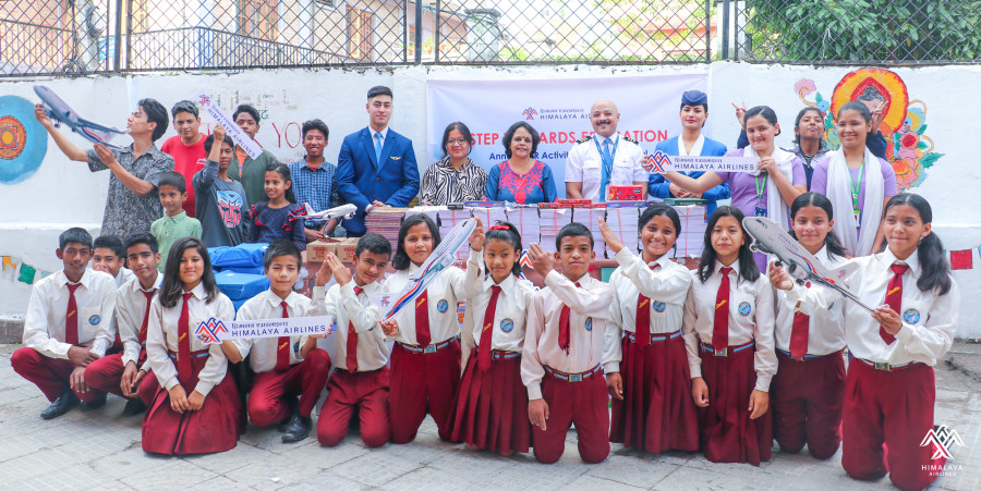 Himalaya Airlines provides educational supplies to Prayas Nepal