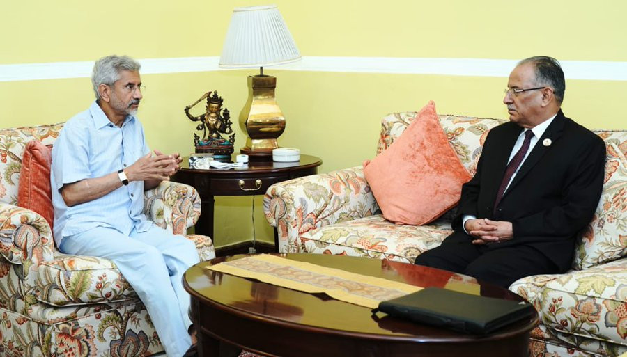 In New Delhi, Dahal holds talks with Indian external affairs minister
