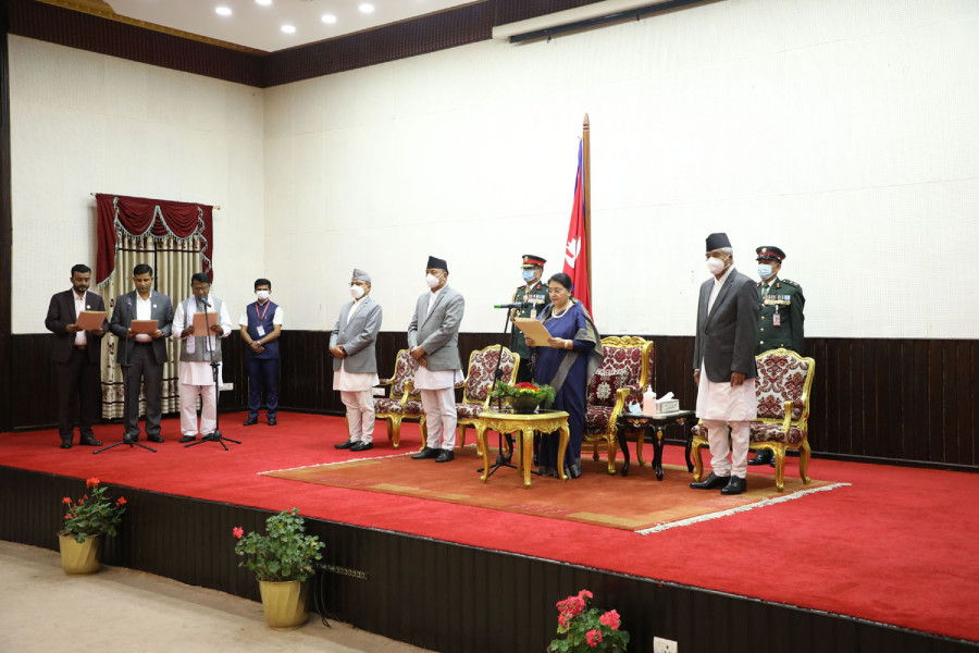 President administers oath to three Janata Samajbadi ministers
