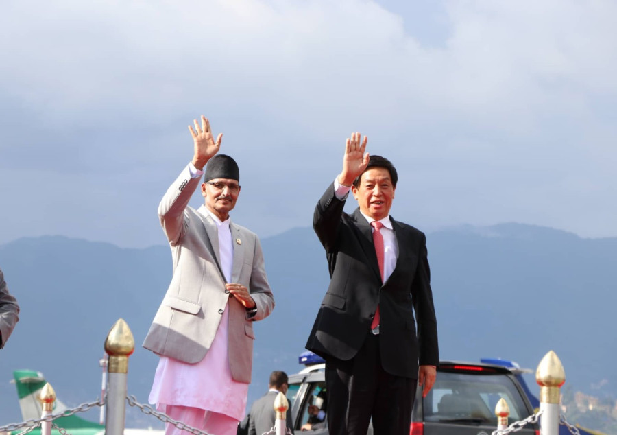 Top Chinese legislator Li arrives in Kathmandu