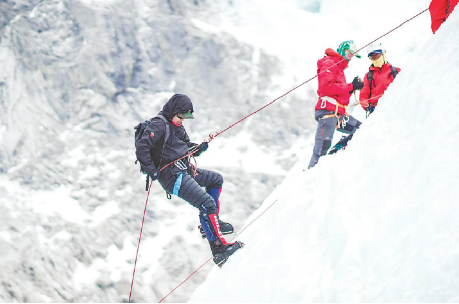 Ropes on climbing routes litter Mount Everest