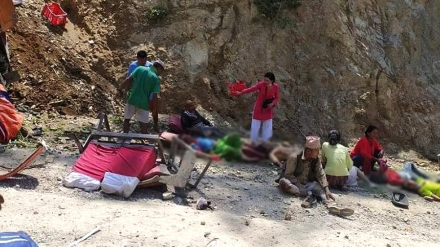 Thirteen dead, 19 injured in bus accident in Ramechhap