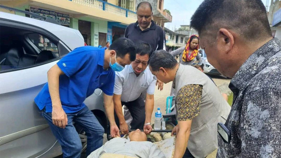 Former UML minister Kripashur Sherpa injured in car accident in Sindhuli