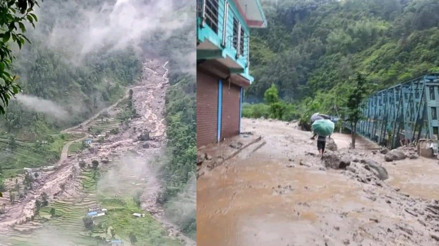 Floods, landslides destroy shops, displace households in Dolakha
