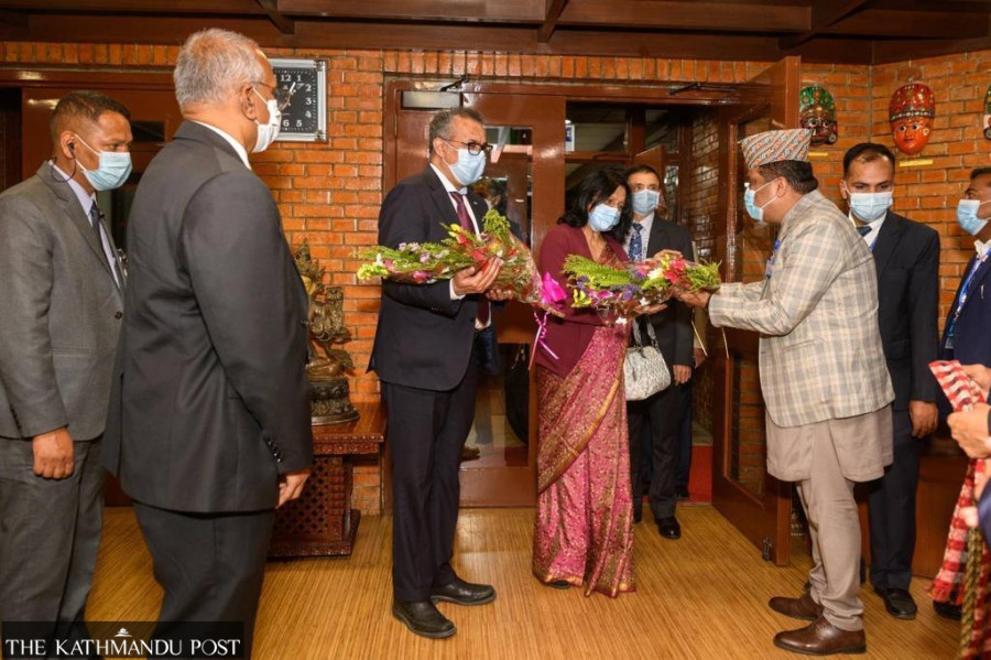 WHO director-general Tedros arrives in Nepal
