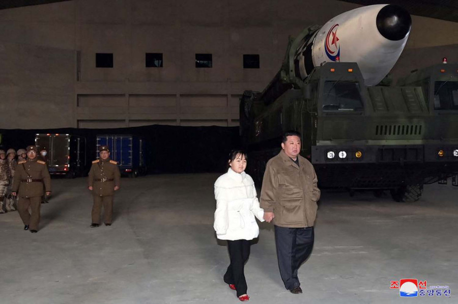 North Korea’s Kim reveals daughter at ballistic missile test