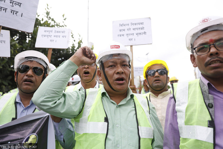 Contractors hit streets seeking payments