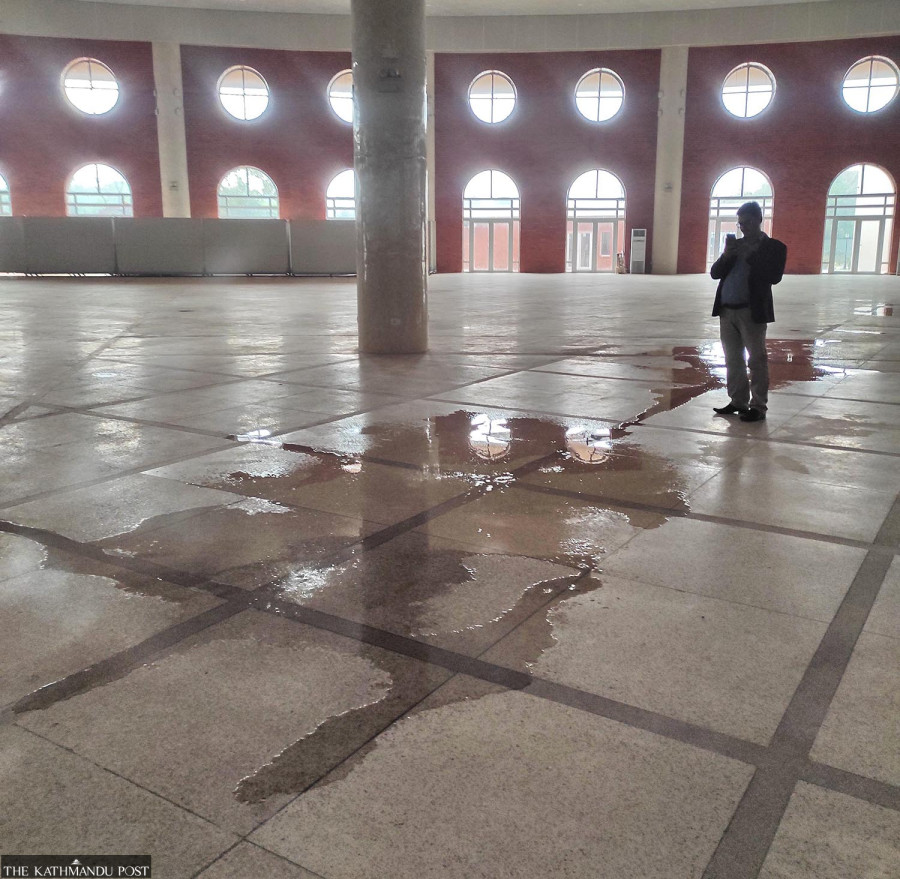 Lumbini’s Buddhist meditation centre was built last year, but its roof is already leaking