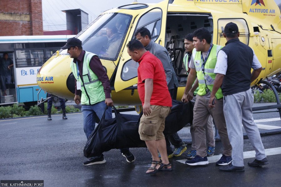 Bodies of chopper crash victims airlifted to Kathmandu