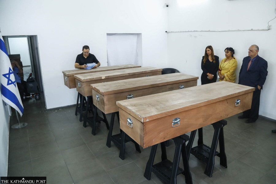 Bodies of four Nepalis killed in Israel brought to Kathmandu