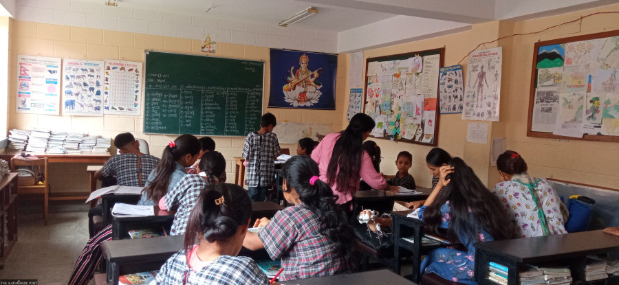 This Banepa hospital conducts classes for children with disabilities so their studies are not affected