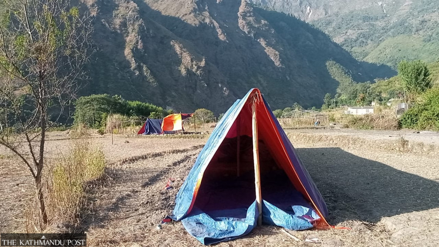 Survivors of last month’s Bajhang earthquake are still living in tents
