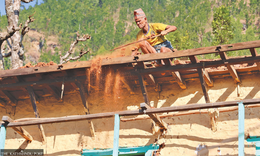 Building temporary shelters for quake-displaced slows down