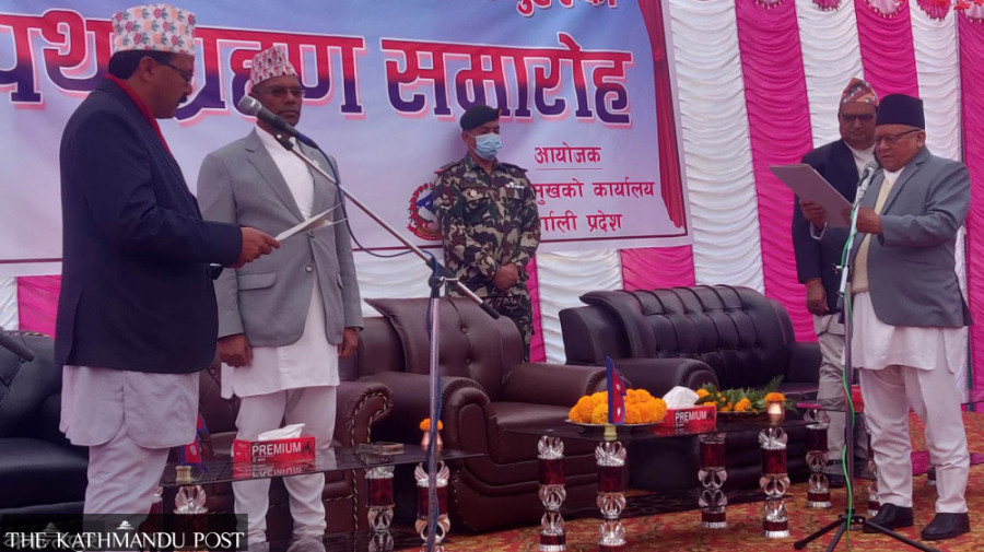 Karnali Chief Minister Sharma, two ministers sworn in