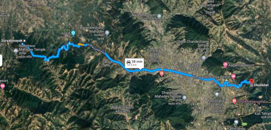 Suryabinayak-Dhulikhel road to become six-lane expressway