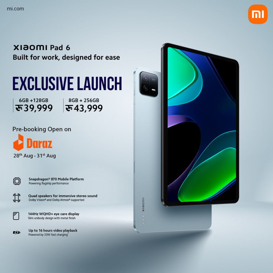 Xiaomi Pad 6 launched in Nepal