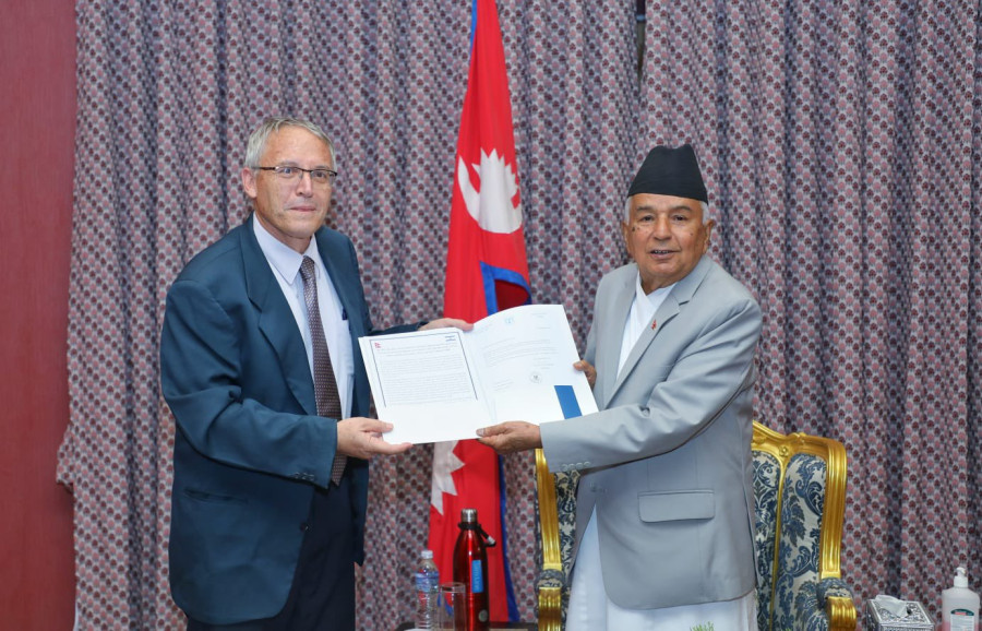 Israel ambassador hands transcript of late BP Koirala’s rare speech to President Paudel