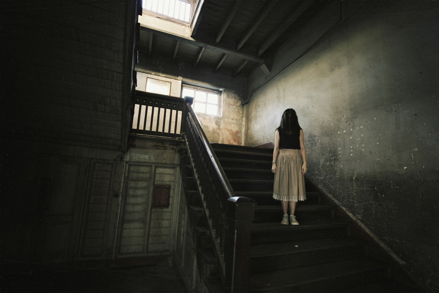 The shadow at the end of the stairs