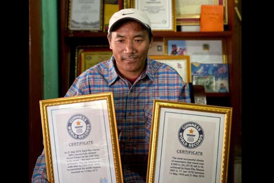 Kami Rita Sherpa sets for the 28th climb of Everest, his fifth dual ascent