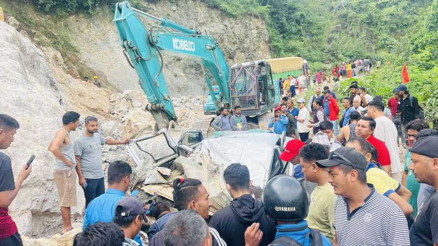 Landslide buries jeep leaving at least three dead in Palpa