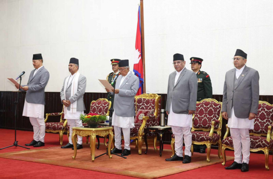 President administers oath to newly appointed Chief Justice Shrestha