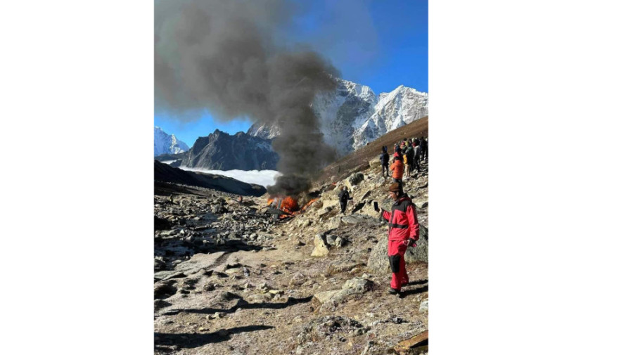 Manang Air helicopter crashes in Lobuche