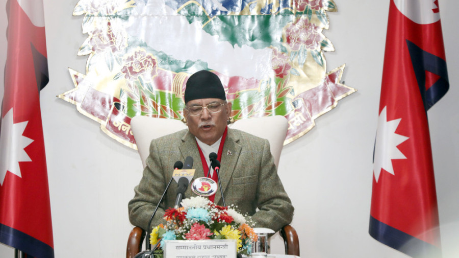 Prime Minister Dahal counts his government’s achievements in address to the nation
