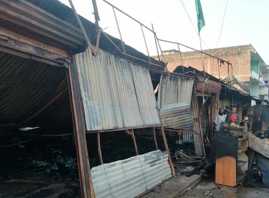 Fire destroys seven shops in Nepalgunj