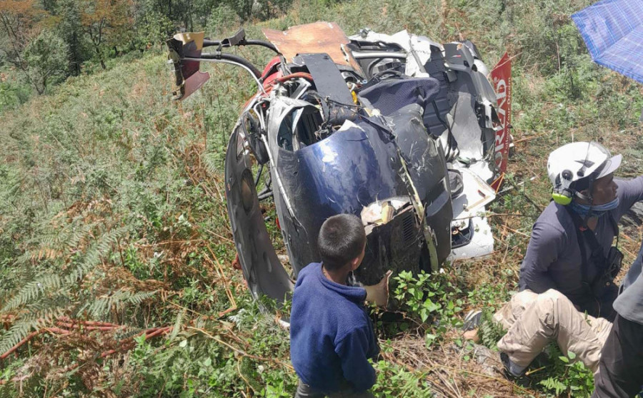 Simrik Air chopper crashes in Sankhuwasabha