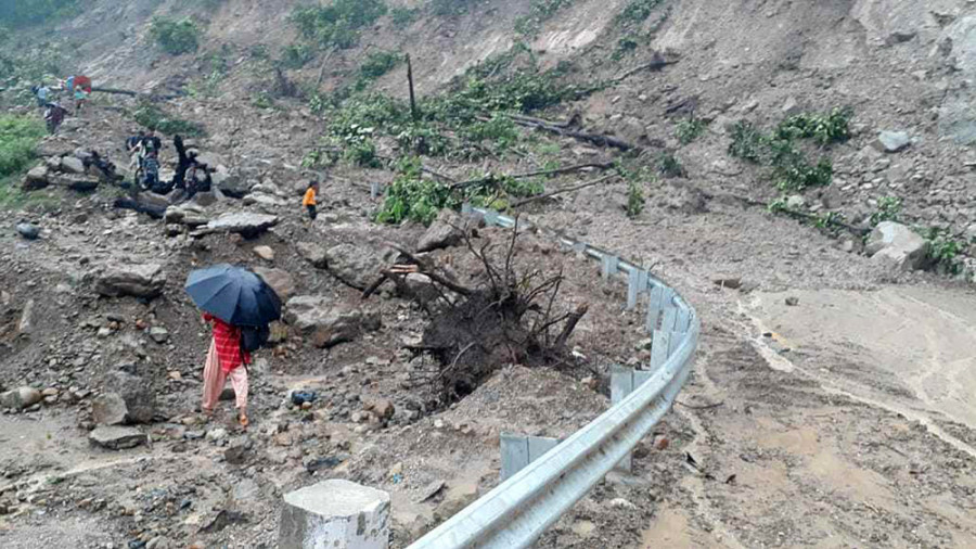 Landslide blocks Madan Bhandari Highway in Udayapur